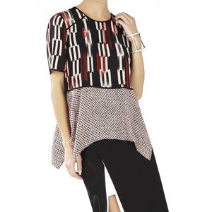 Bcbg Maxazria Kacy print block layered top
